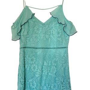 Topshop Lace Turquoise Blue Tiered Maxi Dress 2